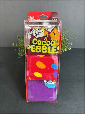 Post Coco Pebbles Three Pairs Crew Socks Men’s Shor Sizes 8-12 Bioworld